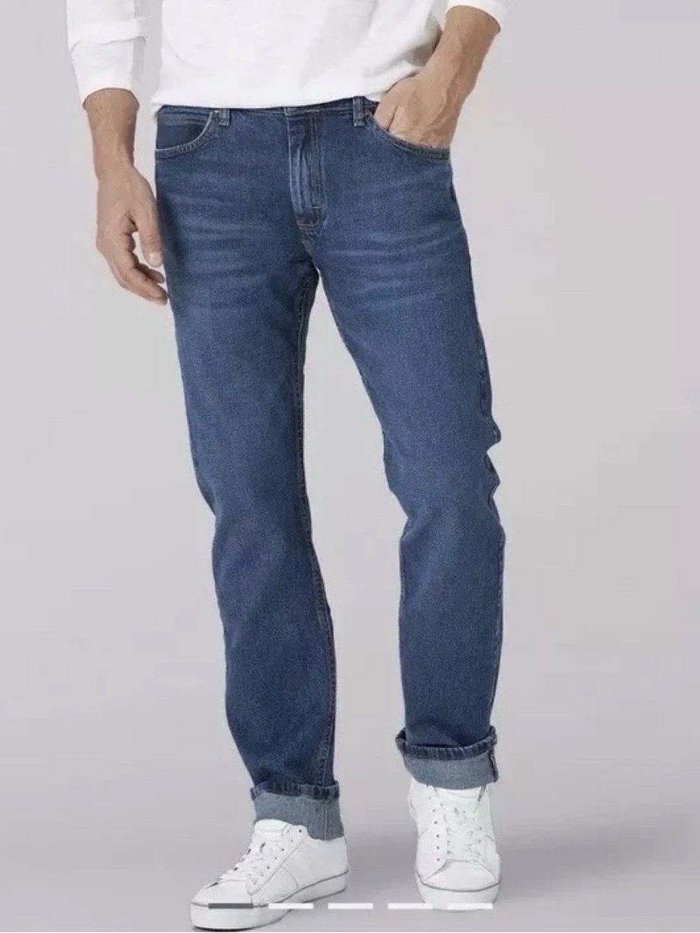 Mens Wrangler Five Star Straight Fit Dark Wash Jeans Sz 36X30 Comfort Stretch